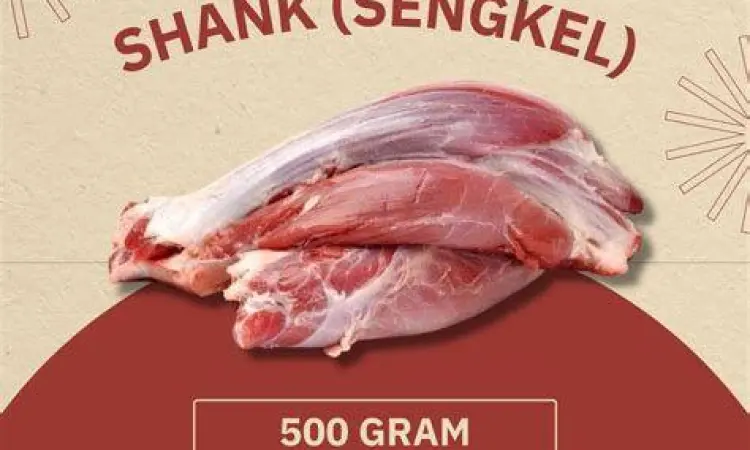 Potongan daging sapi bagian sengkel yang segar untuk bahan soto