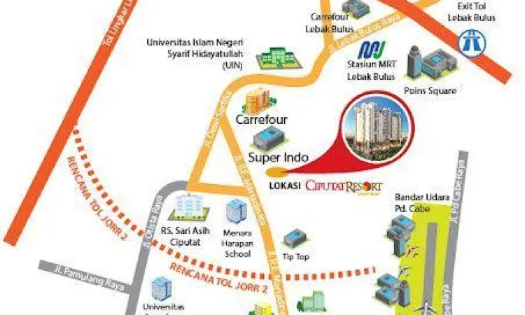 Lokasi Aneka Buana Cirendeu Peta lokasi strategis Aneka Buana di Cirendeu Raya