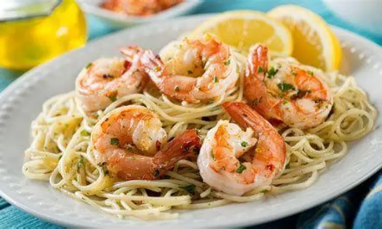 Variasi resep aglio olio dengan udang