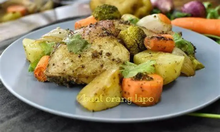 Ayam Panggang Sehat menu sehat ayam panggang dan sayuran