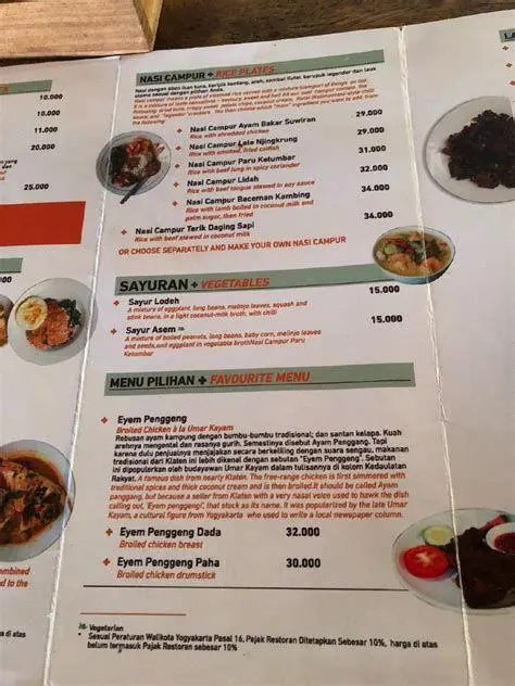 Sajian Nasi Campur Warung Bu Ageng Menu Nasi Campur Spesial Warung Bu Ageng