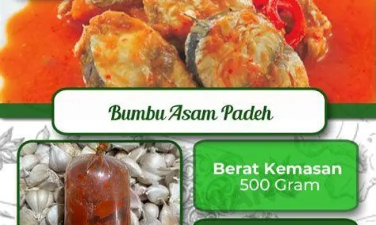 Bumbu Halus Asam Padeh Bumbu halus untuk asam padeh yang terdiri dari cabai merah dan rempah