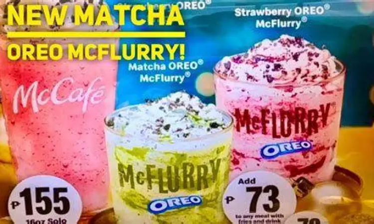 McFlurry Matcha dengan topping biskuit Oreo