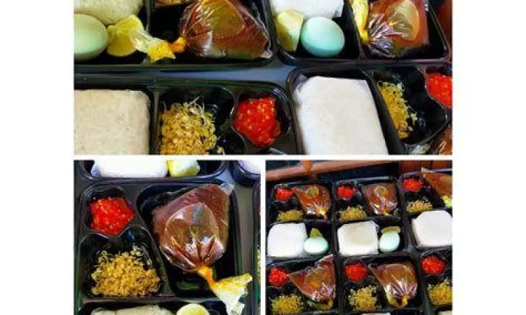 Telur asin dan tauge pendek pendamping rawon