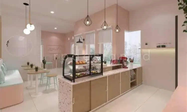 Suasana Toko Kue Kering Interior toko kue kering yang tertata rapi dengan berbagai pilihan toples