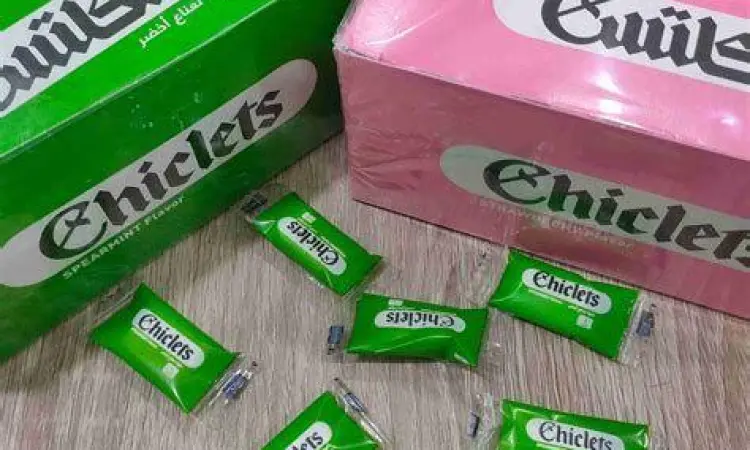 Kemasan vintage permen karet Chiclets
