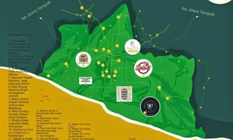 Lokasi Kuliner Bantul Peta akses menuju pusat kuliner tradisional Bantul