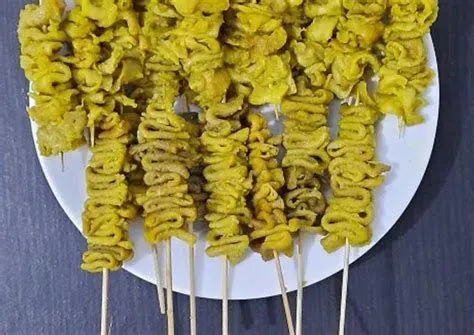 Sate Pendamping Bubur Sate usus dan ati ampela sebagai pendamping bubur