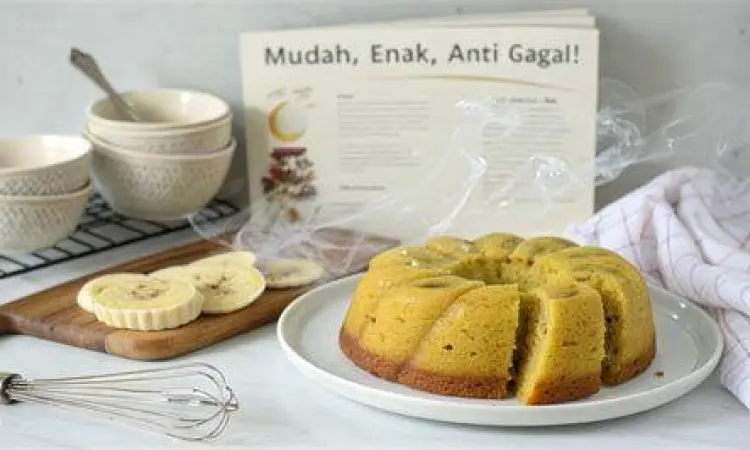bolu pisang kukus mengembang sempurna