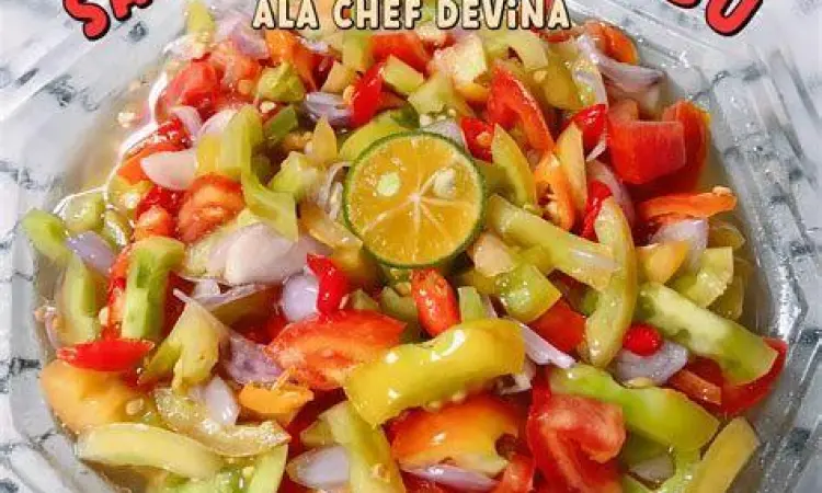 Sambal Pendamping Ikan Bakar Sambal dabu-dabu segar dengan irisan cabai dan tomat