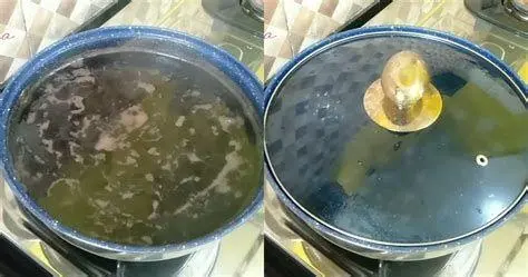 Proses Perebusan Candil Bola-bola candil sedang direbus dalam air gula