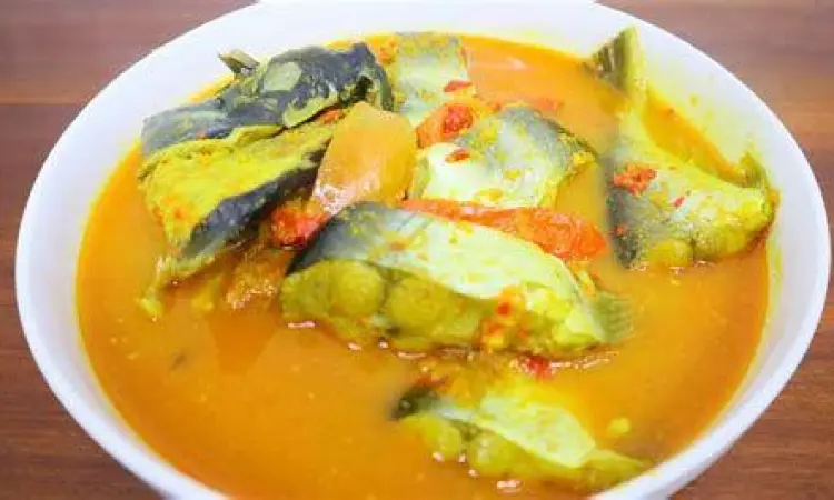 Sajian Sempurna Penyajian ikan patin bumbu kuning dengan nasi putih