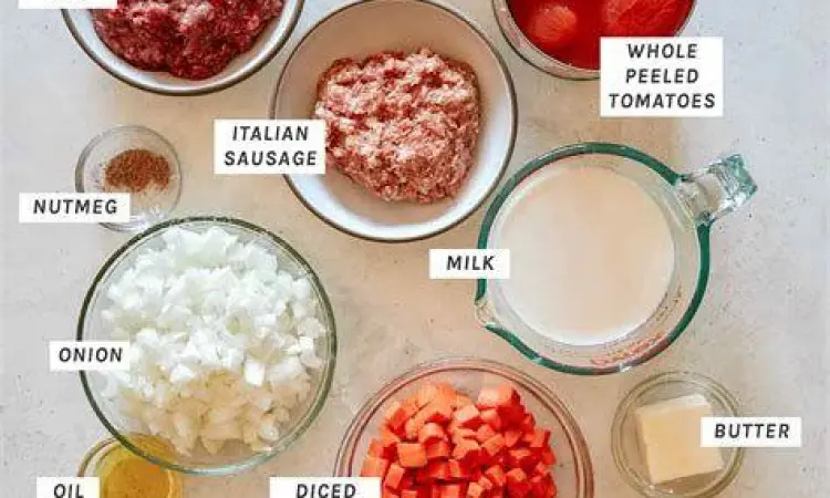 Bahan Utama Saus Bolognese Bahan dasar bumbu spaghetti bolognese