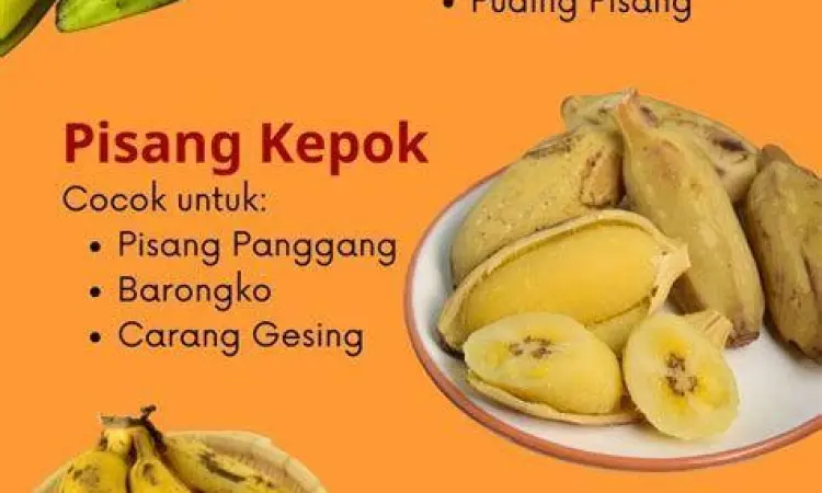 Perbedaan visual antara pisang meja dan pisang olahan