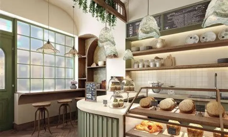 Suasana Toko Roti Legendaris Interior toko roti klasik di Tegal