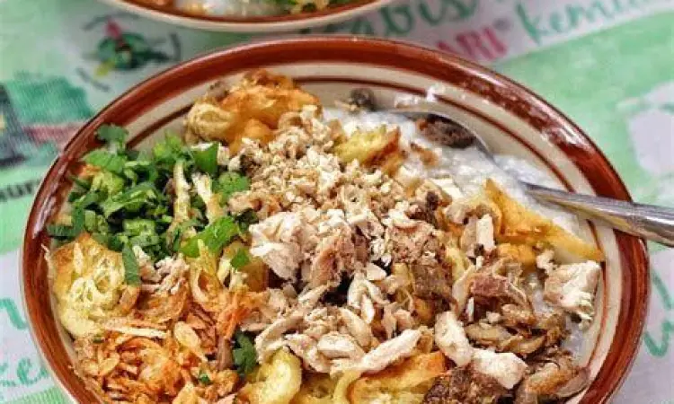bubur ayam bandung tekstur kental tanpa kuah