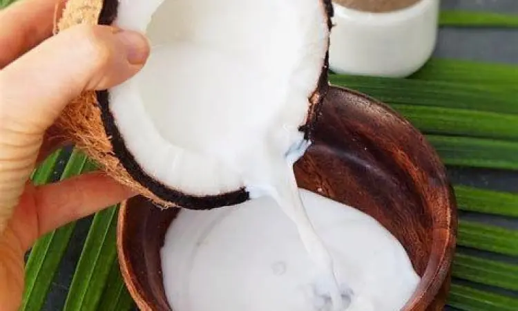 Santan kelapa segar untuk bahan nasi lemak