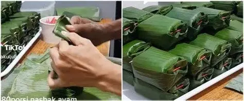 Langkah Membungkus Nasi Teknik membungkus nasi bakar dengan daun pisang
