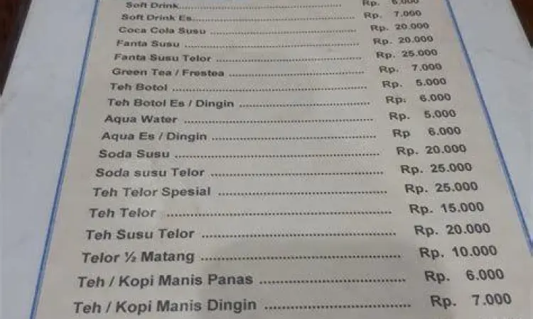 Daftar menu dan harga Martabak Kubang Hayuda