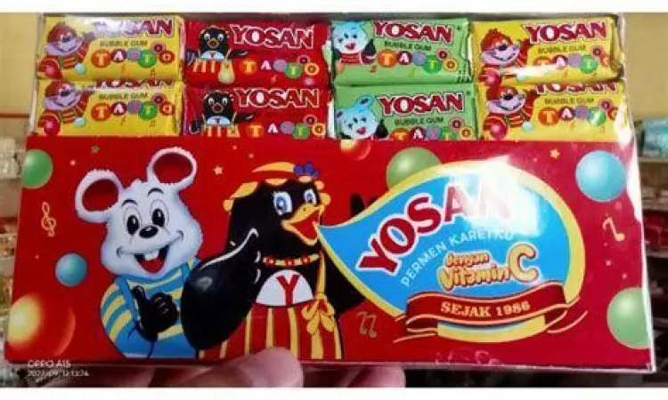 Permen karet Yosan dengan bungkus ikonik
