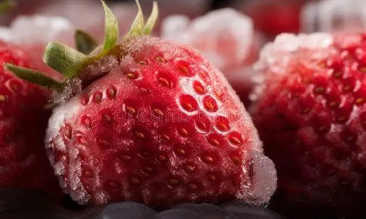 Close up tekstur makanan beku yang menggoda