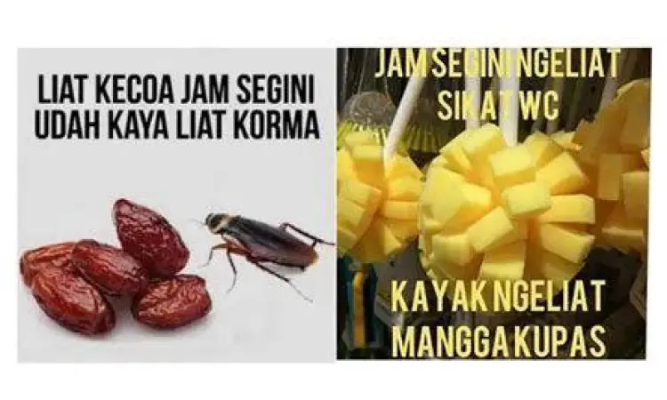Meme halusinasi puasa lucu melihat kecoa seperti kurma
