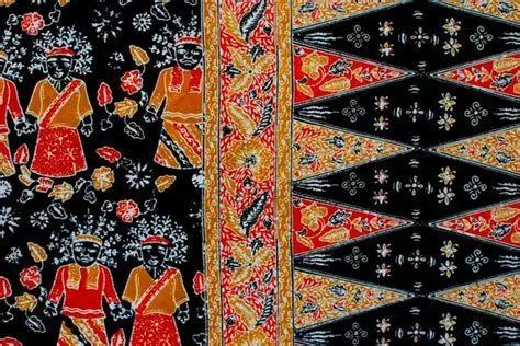 Kain Batik Betawi Kain Batik Betawi dengan motif ondel-ondel berwarna cerah