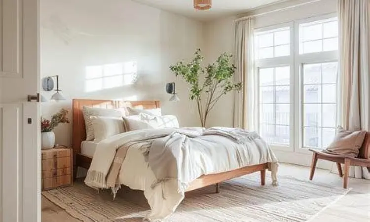 Kamar Tidur Minimalis Kamar tidur minimalis dengan nuansa hangat dan tenang