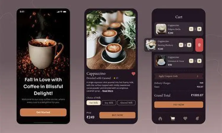 Interaksi Digital Pelanggan interaksi aplikasi mobile dengan mesin kopi