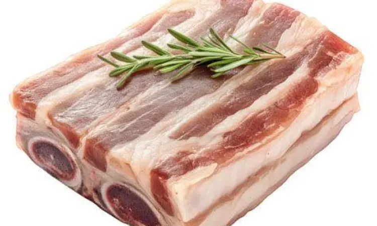 Potongan samcan babi berlapis lemak