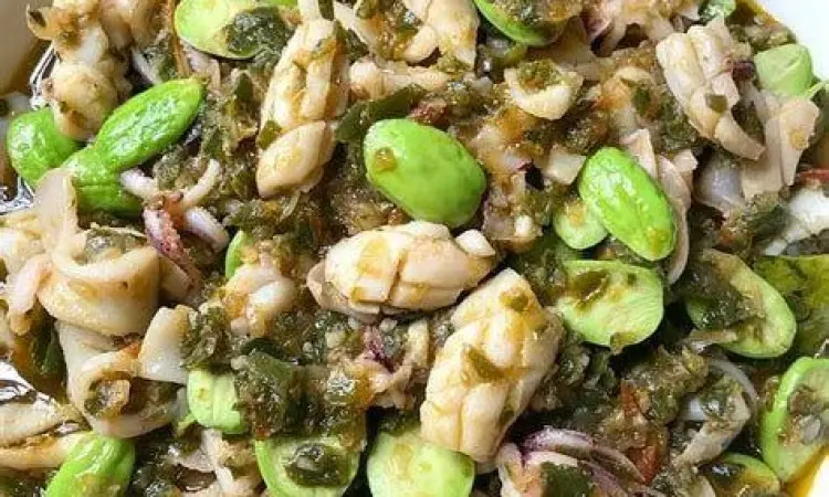 variasi cumi sambal ijo dengan pete
